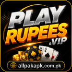 PlayRupees Game logo with allpakapk.com.pk displayed below.