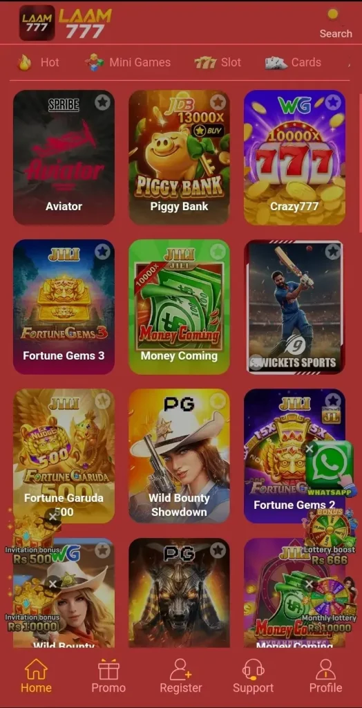 LAAM777 Game categories and games