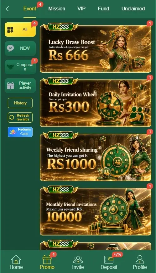 Mobile promotions and rewards screen