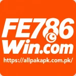 FE786Win Game orange logo with allpakapk.com.pk branding